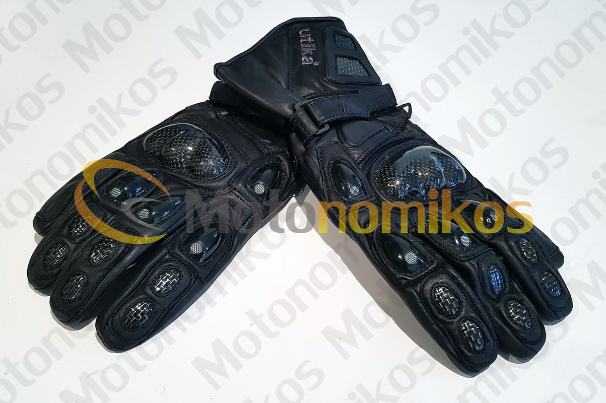 Δερμάτινα γάντια άριστης ποιότητας με κόκκαλα για μεγάλη προστασία μαύρα UTIKA