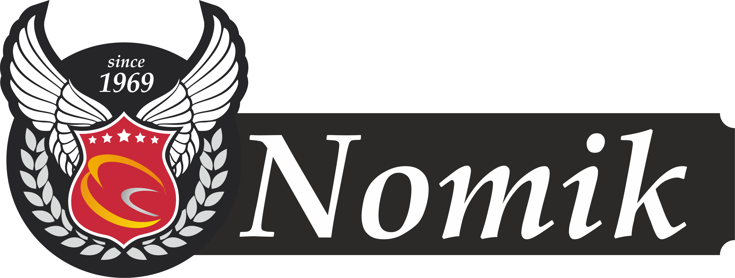 Λογότυπο προϊόντων εισαγωγής NOMIK αποκλειστικά απο την εταιρεία MOTONOMIKOS ΝΟΜΙΚΟΣ